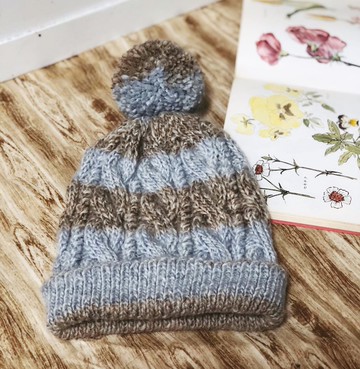 ChiChi手作-厚質保暖-麻花-毛線毛帽