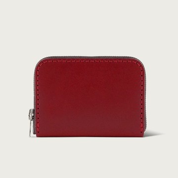 U型拉鍊短夾 / 零錢包 / 皮夾 -- 酒紅色