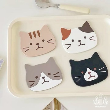 【𝑪𝑯𝑰𝑳𝑳²窩】貓咪杯墊 杯墊 止滑隔熱杯墊 隔熱墊 鍋墊 防滑杯墊 貓咪杯墊 可愛杯墊 餐墊 水杯墊 矽膠杯墊-43