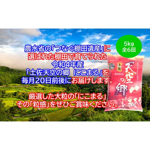 ふるさと納税 高知県 本山町 ★令和5年産★2010年・2016年 お米日本一コンテスト inしずおか 特別最高金賞受賞土佐天空の郷　にこまる　5kg　毎月お届け全6回