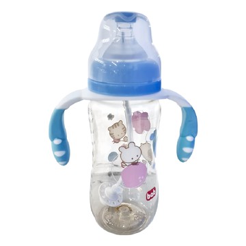 bab 培寶 PPSU 寬口徑手把吸管奶瓶  Blue  330ml  1個