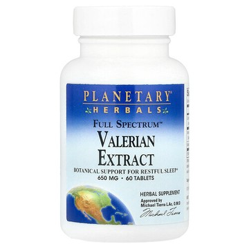 Planetary Herbals, 纈草提取物，全譜系，650 mg, 60 片