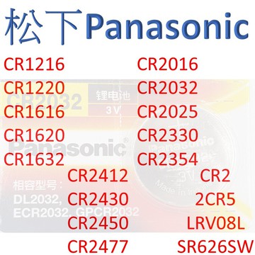 鈕扣電池 ( CR1220、CR1616、CR1620、CR1632、CR2016、CR2032...)