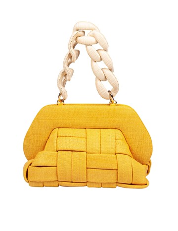 THEMOIRè Canvas Clutch Bag Color Yellow Ocher