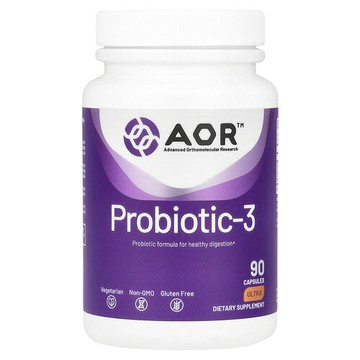 Advanced Orthomolecular Research AOR, 益生菌3，90 粒素膠囊