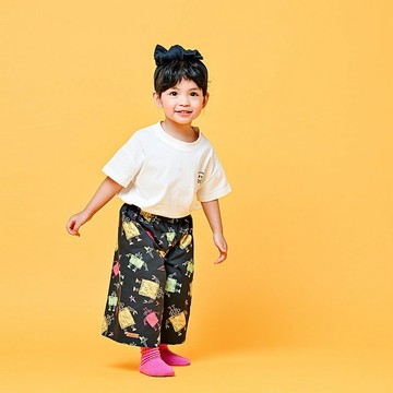 武士寬褲-手作薄棉童裝七分褲子 冬季訂製親子裝 手工原創服飾