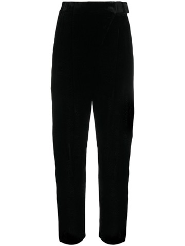 Emporio Armani - devoré geometric-pattern trousers - women - Viscose/Polyester/Silk - 44 - Black