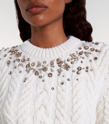 McQueen Embellished wool and cashmere sweater