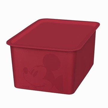 日本錦化成 - 日本製收納箱附蓋S-米奇-紅 (19*27*12cm)-4L