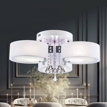 E27玻璃水晶半吸頂三燈 B18-13-63723