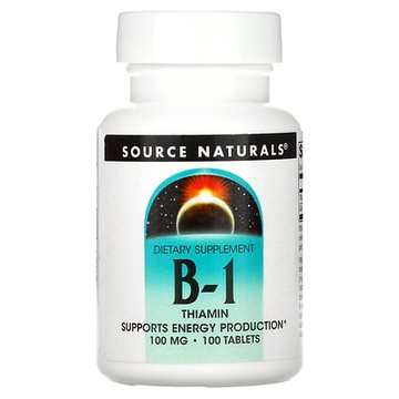 Source Naturals, B-1，硫胺素，100 毫克，100 片