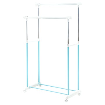 dayneeds 日需百備 馬卡龍粉嫩雙桿衣架  迷幻藍  1個