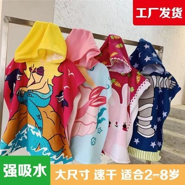 🔥臺灣出貨🔥【1036人好評】新款兒童浴巾帶帽鬥篷吸水不掉毛寶寶旅行速幹沙灘巾卡通嬰兒浴袍