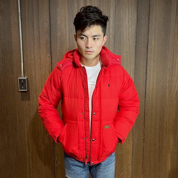 美國百分百【全新真品】Ralph Lauren 外套 RL 男 polo 小馬 保暖 軍綠 紅色 A552