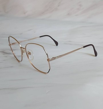 奧地利Silhouette 金邊鑲嵌黑色琺瑯 金屬鏡框 VINTAGE老品全新