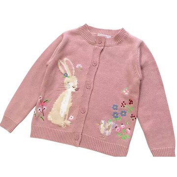 女童開衫春秋重工純棉1-9歲毛衣
