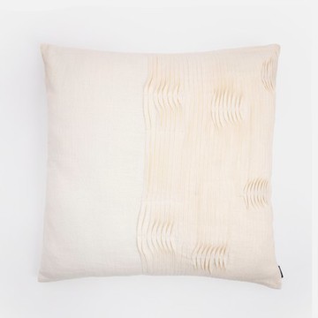 查莉壓線百摺抱枕60x60cm 奶油白