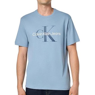 CK 2025男時尚CK標誌款淺藍色圓領短袖T恤