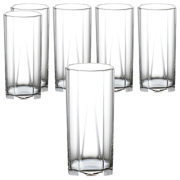 Ocean Glass 金字塔果汁杯 Set 6 玻璃材質 380ml 泰國產  透明  1組