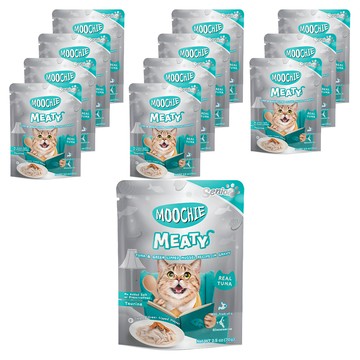 MOOCHIE 姆吉 無榖鮮肉高齡貓餐包系列  70g  鮪魚綠貽貝  12包