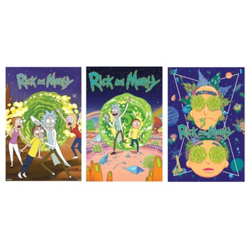 *【瑞克和莫蒂】系列海報-注視/傳送門/迷幻銀河