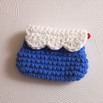 【毛線編織成品】富士山翻蓋零錢包