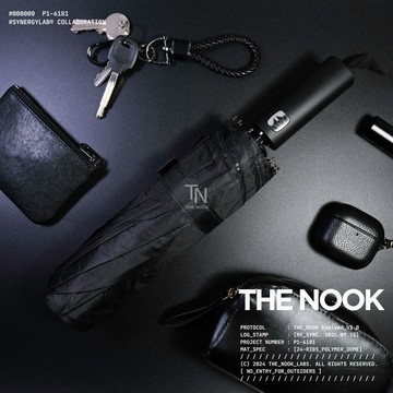 [THE NOOK] | 24骨雙龍骨全自動傘 抗風疊雨傘 晴雨兩用傘 雙玻纖防翻傘 遮陽防曬 太陽傘黑膠 [台灣現貨]