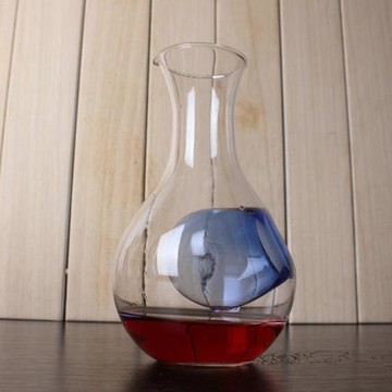 日式酒具玻璃拇指清酒壺藍色凹洞醒酒器冰酒壺冰酒分離酒杯大中小