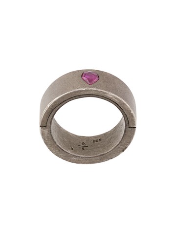 Parts of Four - Sistema embellished ring - unisex - Sterling Silver/Ruby - 10