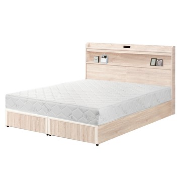 傢俱工場-直樹 日系美型 機能插座房間三件組 雙人5尺梧桐