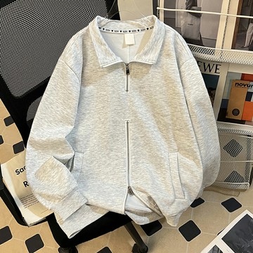 ＊ORead＊華棉復牛奶絲雙拉鍊衛衣外套(2色M~2XL)