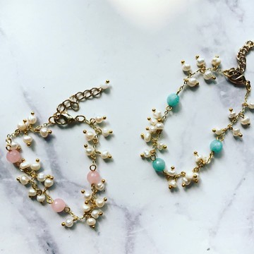 泰國Motta設計-珍珠粉紅粉彩珍珠手鍊