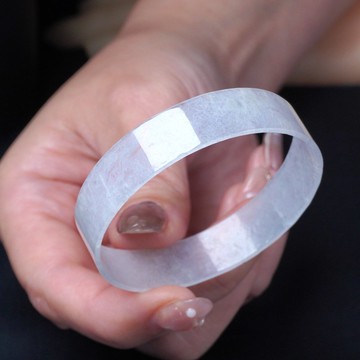 冰種翡翠角鐲手鐲 | 18圍 | 天然緬甸玉翡翠A貨 | 送禮