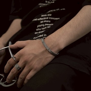 ☆LimeLight☆ 碎銀 柵欄 飾品 鈦鋼 手鍊 手鐲 男生手鐲 個性手鐲 復古 INN Y2K ACC-D403