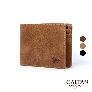 【CALTAN】真皮三折男用簡約短夾-075124_三色