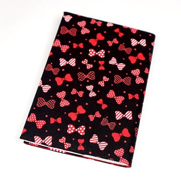 A5 可調式 媽媽手冊 布書衣 布書套 - 蝴蝶結 (黑)