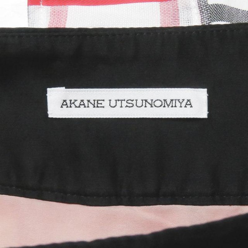 アカネウツノミヤ AKANE UTSUNOMIYA 18SS 日本製 異素材レイヤード アシンメトリーチェックスカート SAH-FSK62-2003  36 ホワイト/レッド 変形 ボトムス | LINEブランドカタログ