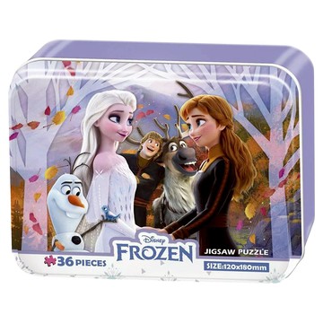 HUNDRED PICTURES 百耘圖 FROZEN 冰雪奇緣 2 拼圖 Set 36片 鐵盒裝  1盒