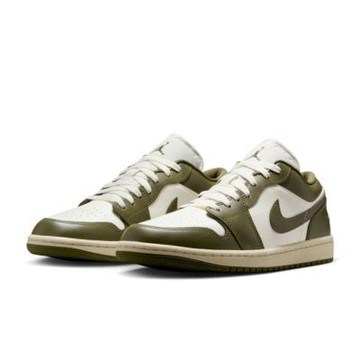W Nike Jordan 1 Low 橄欖綠 皮革 舒適 復古 休閒鞋 女鞋 DC0774-122