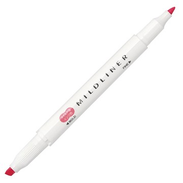 斑馬ZEBRA MILDLINER雙頭柔性螢光筆/WKT7-MCOP/珊瑚粉/圓尖+斜尖