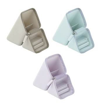 【日本 Sonic】 矽膠斜角站式 筆袋 (3色可選) 鉛筆盒 化妝包 化妝袋 直立筆袋 日本文具 日本2024文具大賞