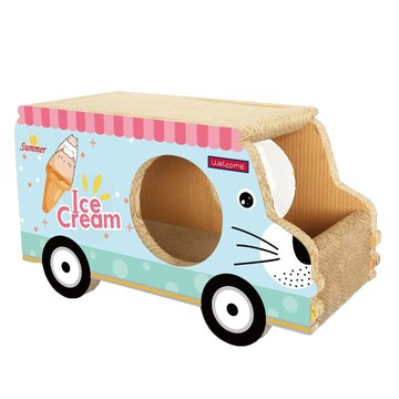 中國 ICLE 冰淇淋車瓦楞紙貓抓板  藍色  1個  61.5 x 27 x 35cm