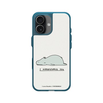 iPhone 17 Clear (相機按鈕) 夜幕藍 - ilovedoodle (Lim Heng Swee) - I Hippopotamiss You 河馬