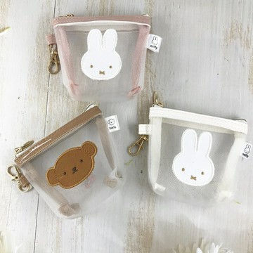 Miffy 米菲兔 米飛兔 網眼刺繡 迷你 化妝包 零錢包-日本直送，現貨在台｜小鶴日貨