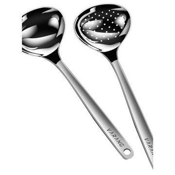 316不銹鋼 湯勺小漏勺火鍋勺子家用加厚加深大號長柄盛湯湯匙套裝