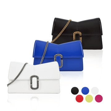 MARC JACOBS THE ST. MARC平滑皮革鎖鏈斜背包(多色選)