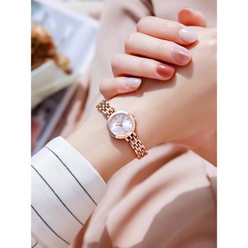 女式手表韓國復古時尚指針女表細鋼帶小巧精致甜美女生表新款770
