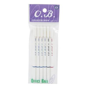 OB自動原子筆1207/混色/0.7mm/6入/包