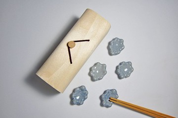 絕版陶瓷手作擺件組含盒 筷架茶枕茶置茶針架擱置架筆擱 青雲5入