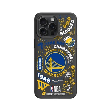 iPhone 15 Pro Max SolidX 黑 - NBA - 塗鴉系列-金州勇士 Golden State Warriors - Graffiti